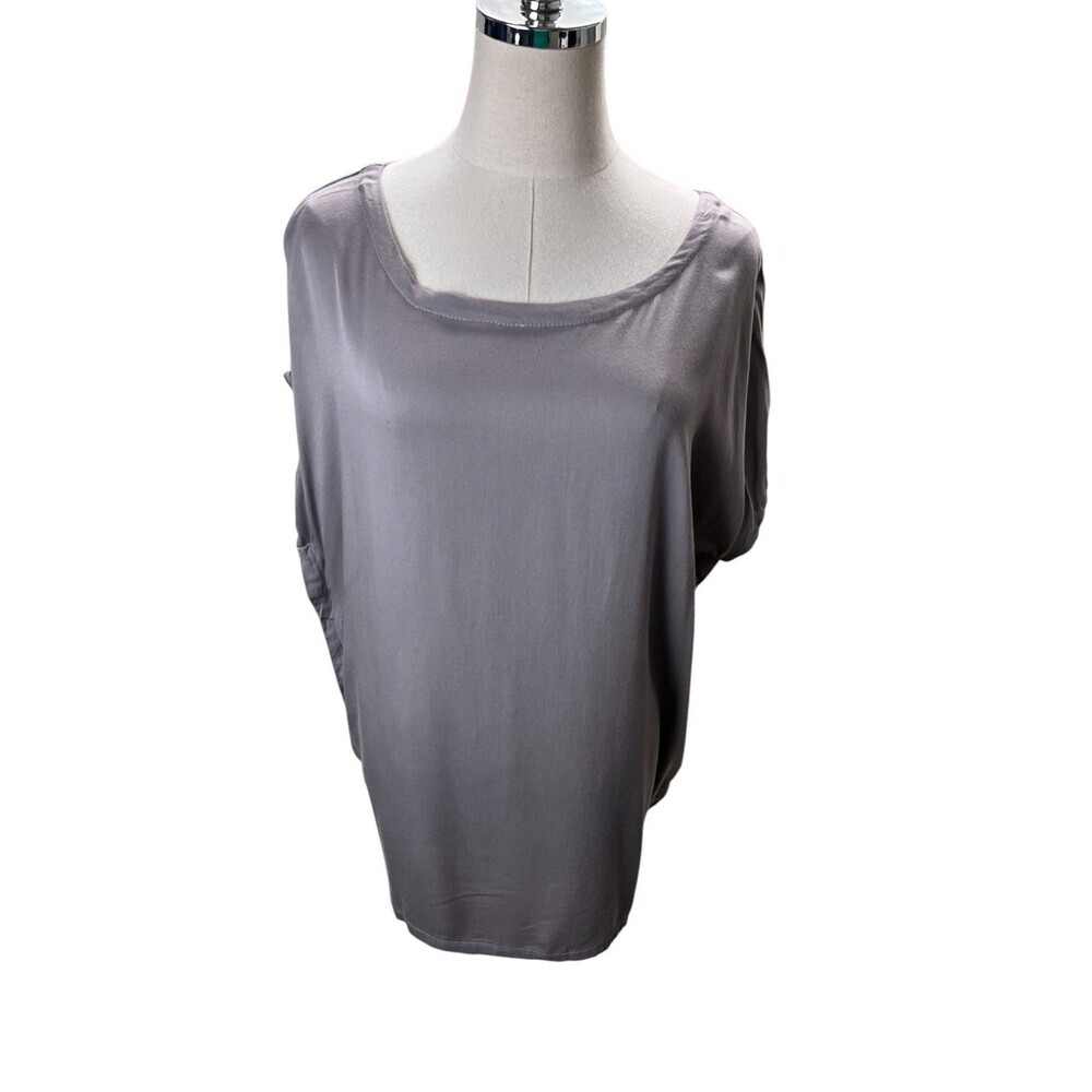 Allen Allen Top Women's Size Medium Gray Short Sleeve